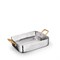 Сковорода для подачи прямоугольная Silver 18х14х4,5 см. (2 ручки). Wilmax 554114/S - фото 42435